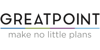 Logo for Greatpoint Ventures. There is text underneath GREATPOINT that reads "make no little plans"
